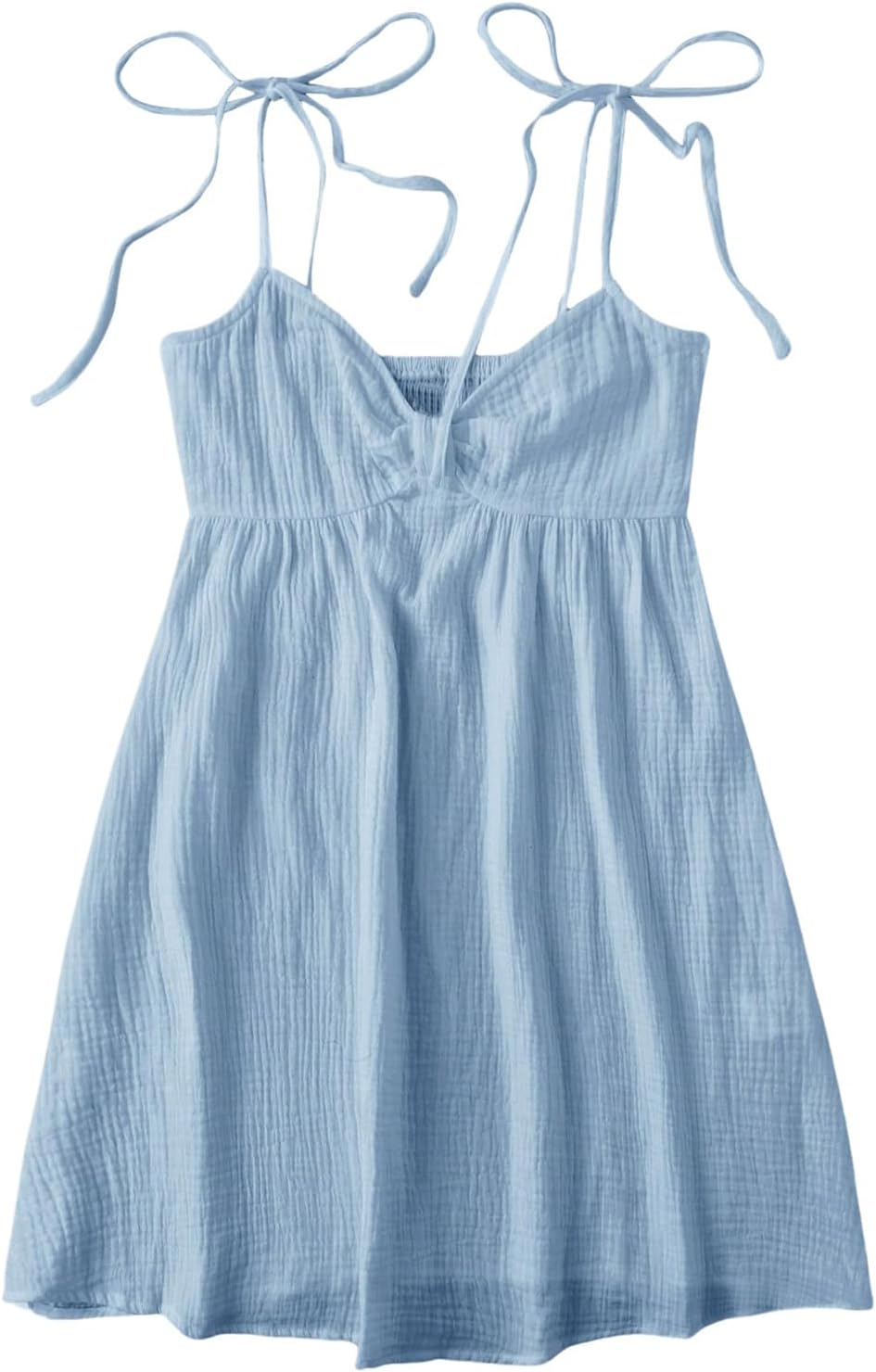 SOLY HUX Women's Summer Mini Sun Dress Cami Tie Shoulder Babydoll Dresses | A Line, Y2k, Cute, Casual, Babydoll Dresses