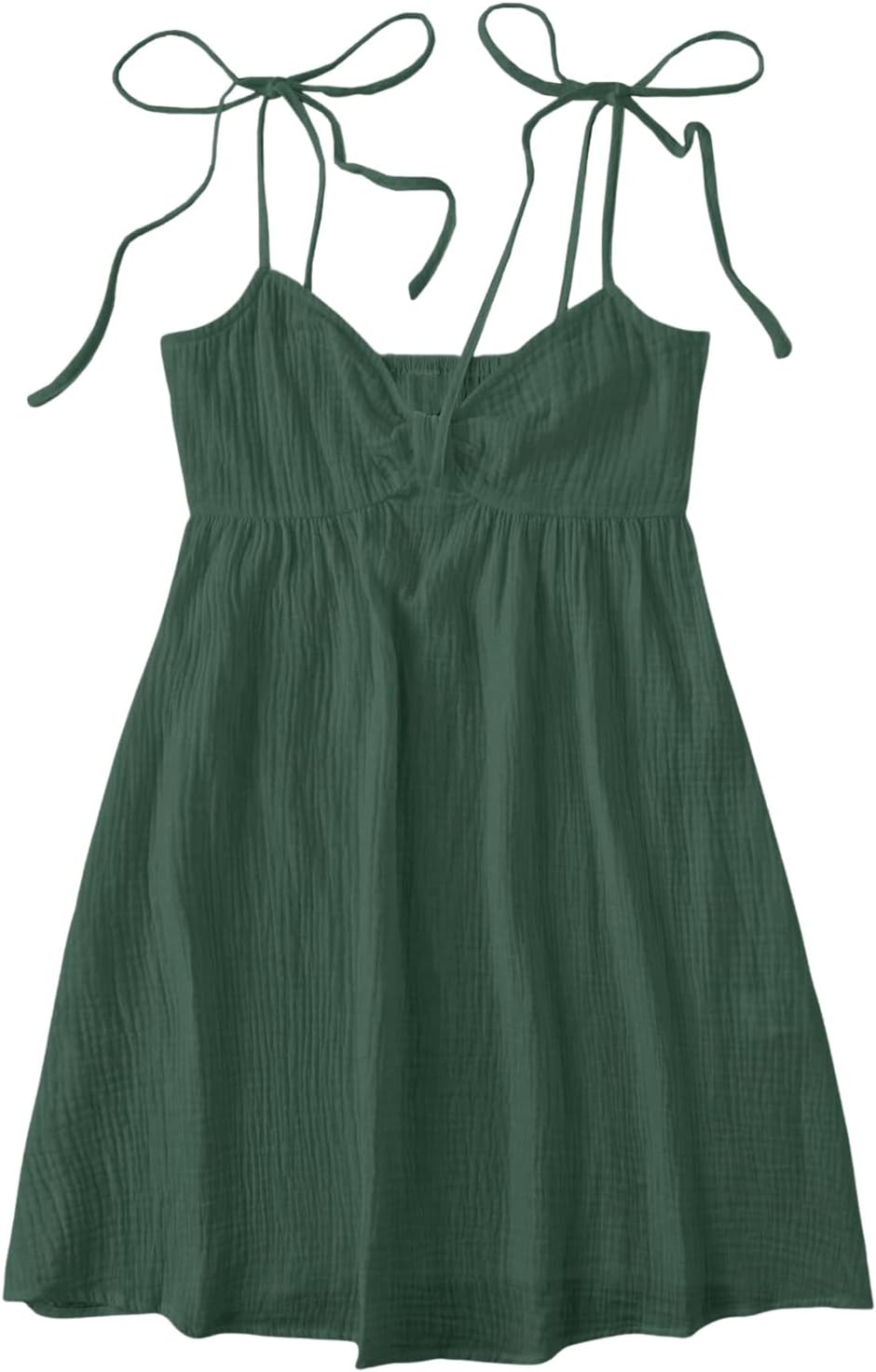 SOLY HUX Women's Summer Mini Sun Dress Cami Tie Shoulder Babydoll Dresses | A Line, Y2k, Cute, Casual, Babydoll Dresses