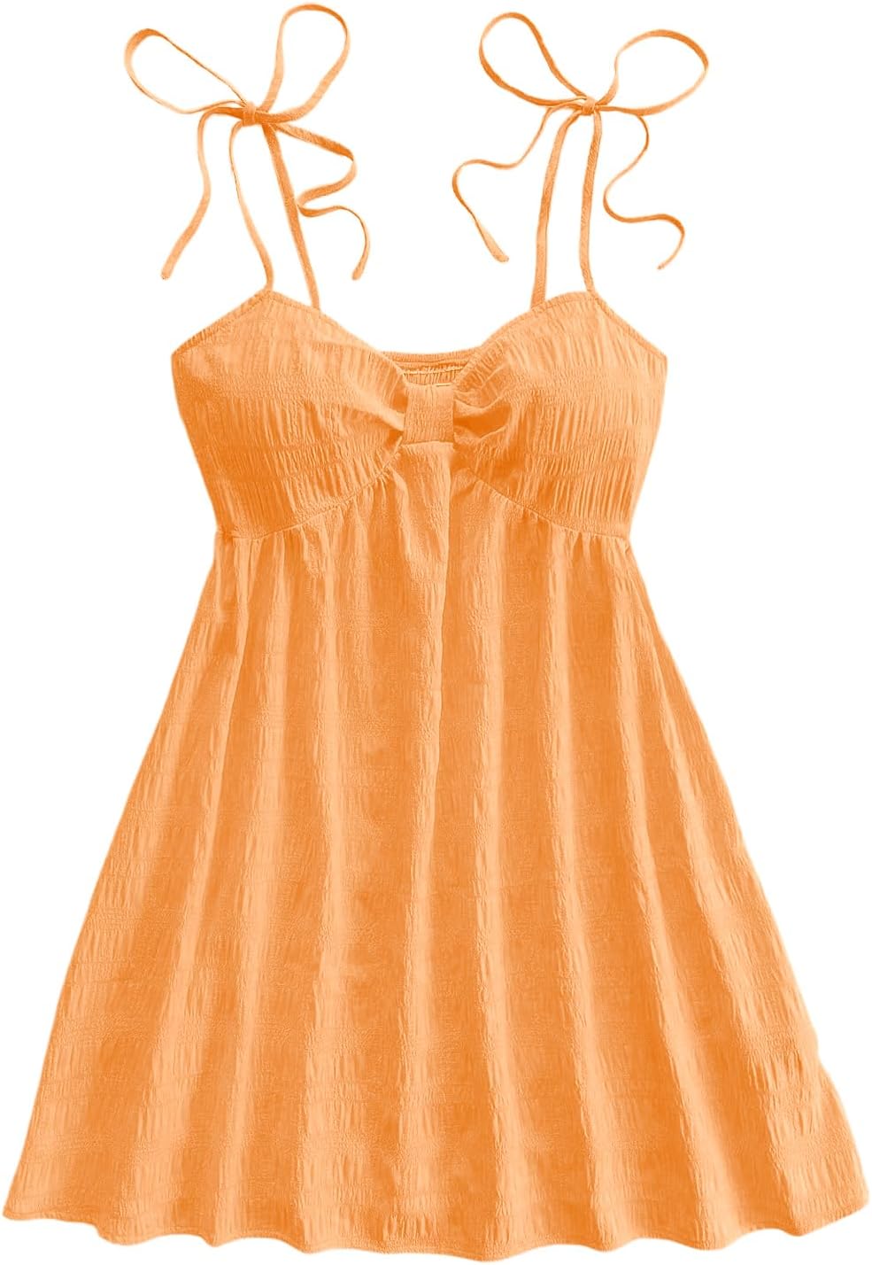 SOLY HUX Women's Summer Mini Sun Dress Cami Tie Shoulder Babydoll Dresses | A Line, Y2k, Cute, Casual, Babydoll Dresses