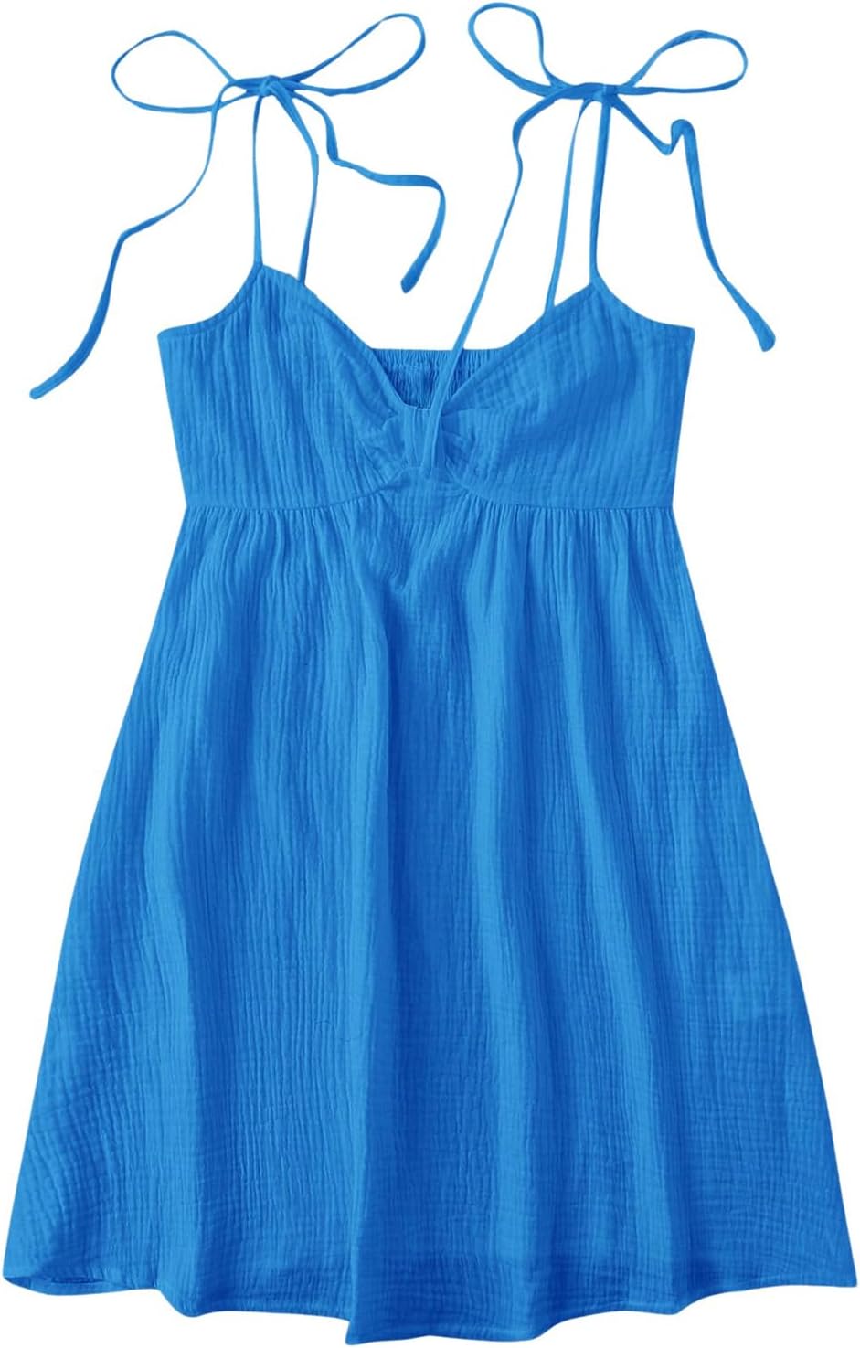 SOLY HUX Women's Summer Mini Sun Dress Cami Tie Shoulder Babydoll Dresses | A Line, Y2k, Cute, Casual, Babydoll Dresses