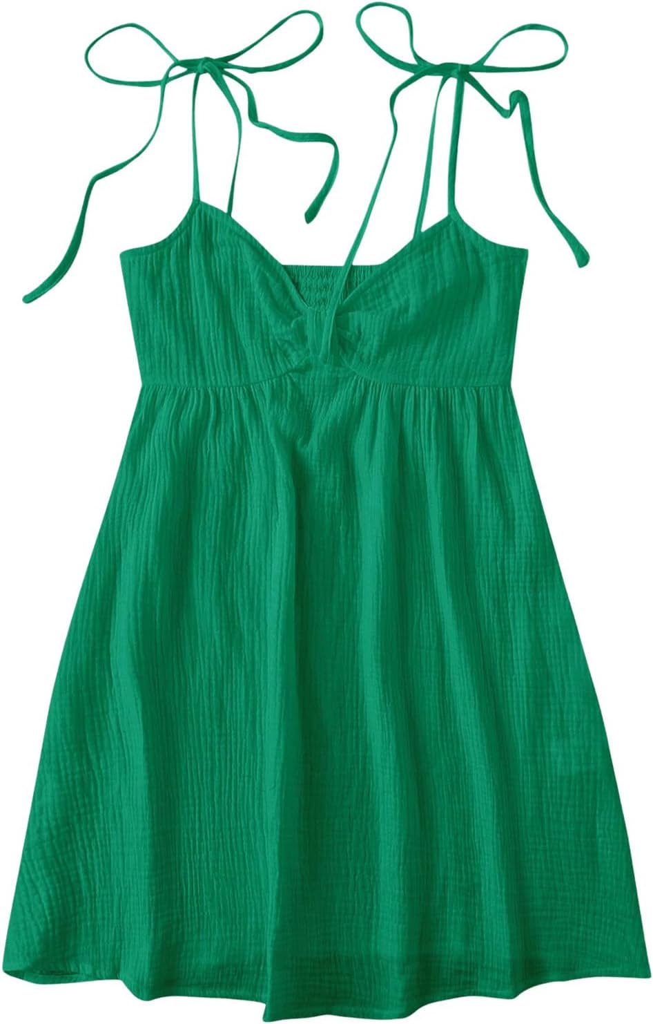 SOLY HUX Women's Summer Mini Sun Dress Cami Tie Shoulder Babydoll Dresses | A Line, Y2k, Cute, Casual, Babydoll Dresses