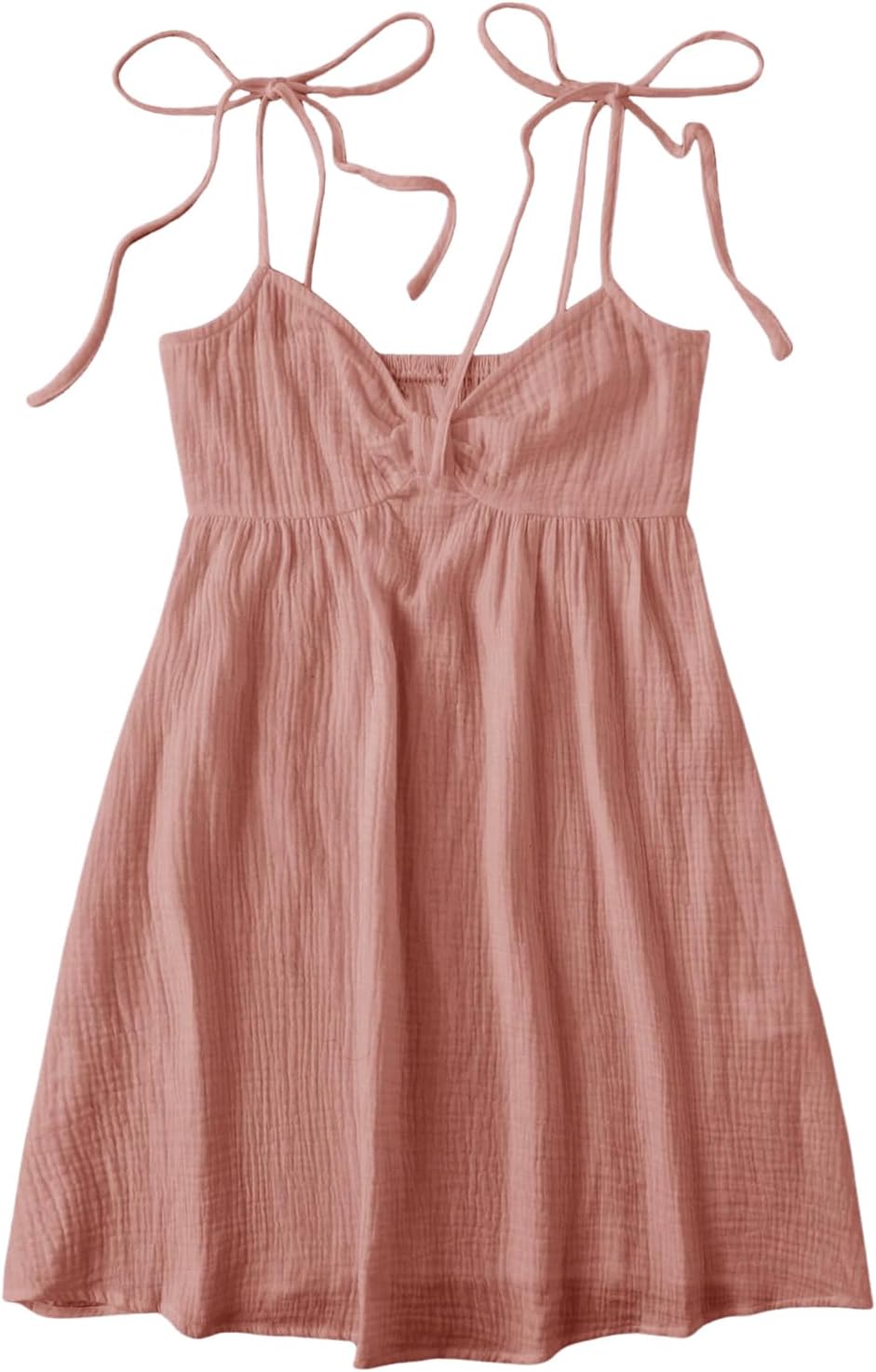 SOLY HUX Women's Summer Mini Sun Dress Cami Tie Shoulder Babydoll Dresses | A Line, Y2k, Cute, Casual, Babydoll Dresses