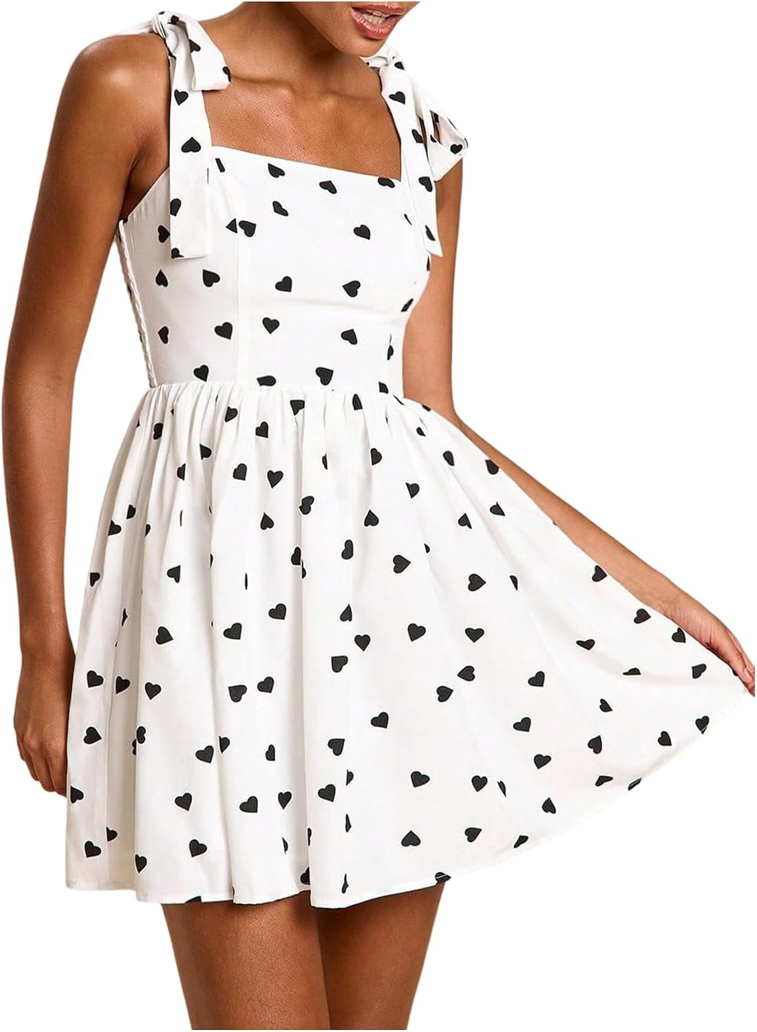 OYOANGLE Boho Dresses for Women Tropical Summer Dresses Mini Dress Sundress | Floral，Sleeveless，Tie Shoulder,Brunch Dress,Flowy Dress,Vacation Outfits，Hawaiian Dresses