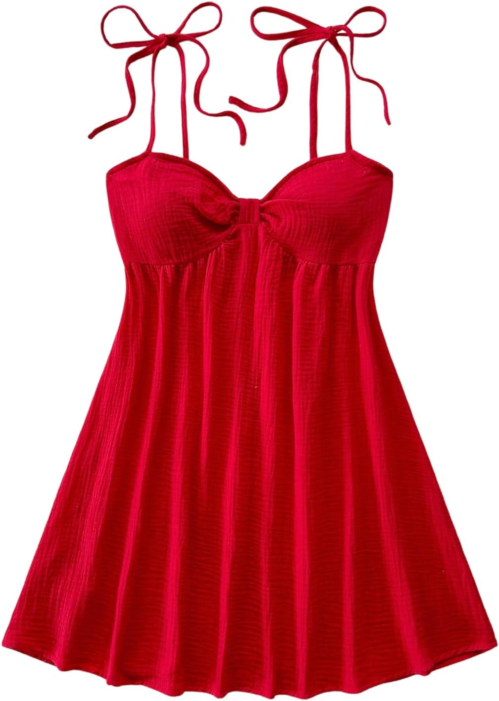 SOLY HUX Women's Summer Mini Sun Dress Cami Tie Shoulder Babydoll Dresses | A Line, Y2k, Cute, Casual, Babydoll Dresses