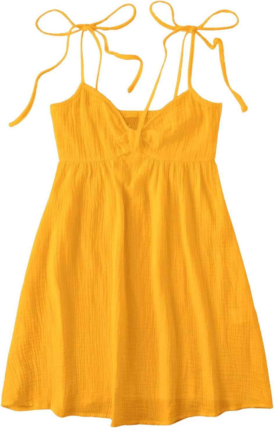 SOLY HUX Women's Summer Mini Sun Dress Cami Tie Shoulder Babydoll Dresses | A Line, Y2k, Cute, Casual, Babydoll Dresses