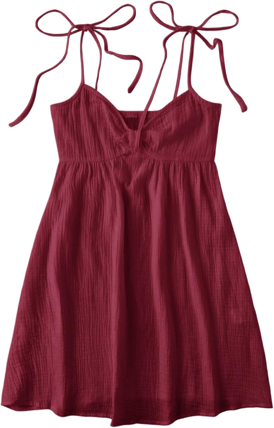 SOLY HUX Women's Summer Mini Sun Dress Cami Tie Shoulder Babydoll Dresses | A Line, Y2k, Cute, Casual, Babydoll Dresses
