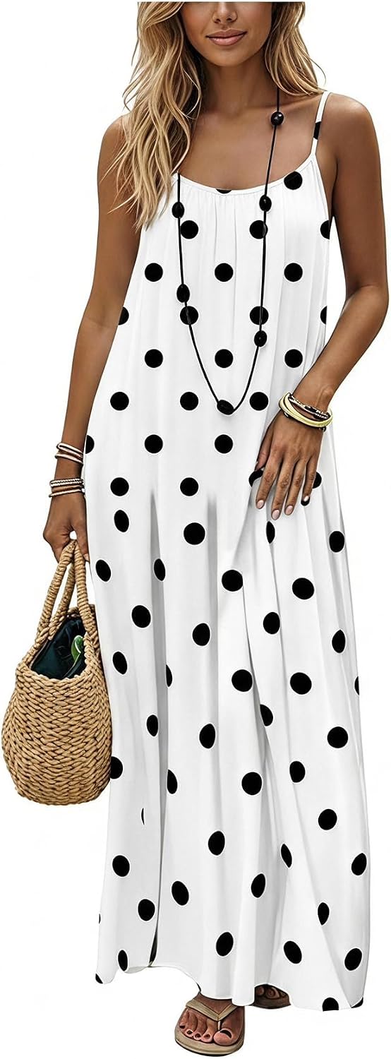 SHENHE Women's Open Back Spaghetti Strap Backless Maxi Dress Flowy Sundress | Backless Maxi Dress,Backless Cami Dress,Linen Dress.Cami Lounge Dress, House Dress