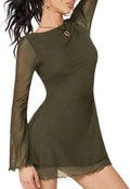 Milumia Women's Boat Neck Long Bell Sleeve Mini Dress Y2k Going Out Dresses | A-Line,Mini Dress With Sleeves,Solid Color,Party Club Wear,Date Night,Fall Dresses For Women 2026