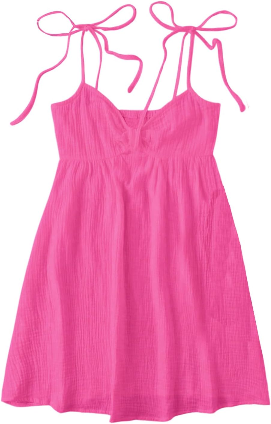 SOLY HUX Women's Summer Mini Sun Dress Cami Tie Shoulder Babydoll Dresses | A Line, Y2k, Cute, Casual, Babydoll Dresses