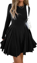 Mieazom Women\u2019s Long Sleeve Casual Swing Dress \u2013 A-Line Fit and Flare Skater Dress, Stretchy Mini Dress for Fall Winter