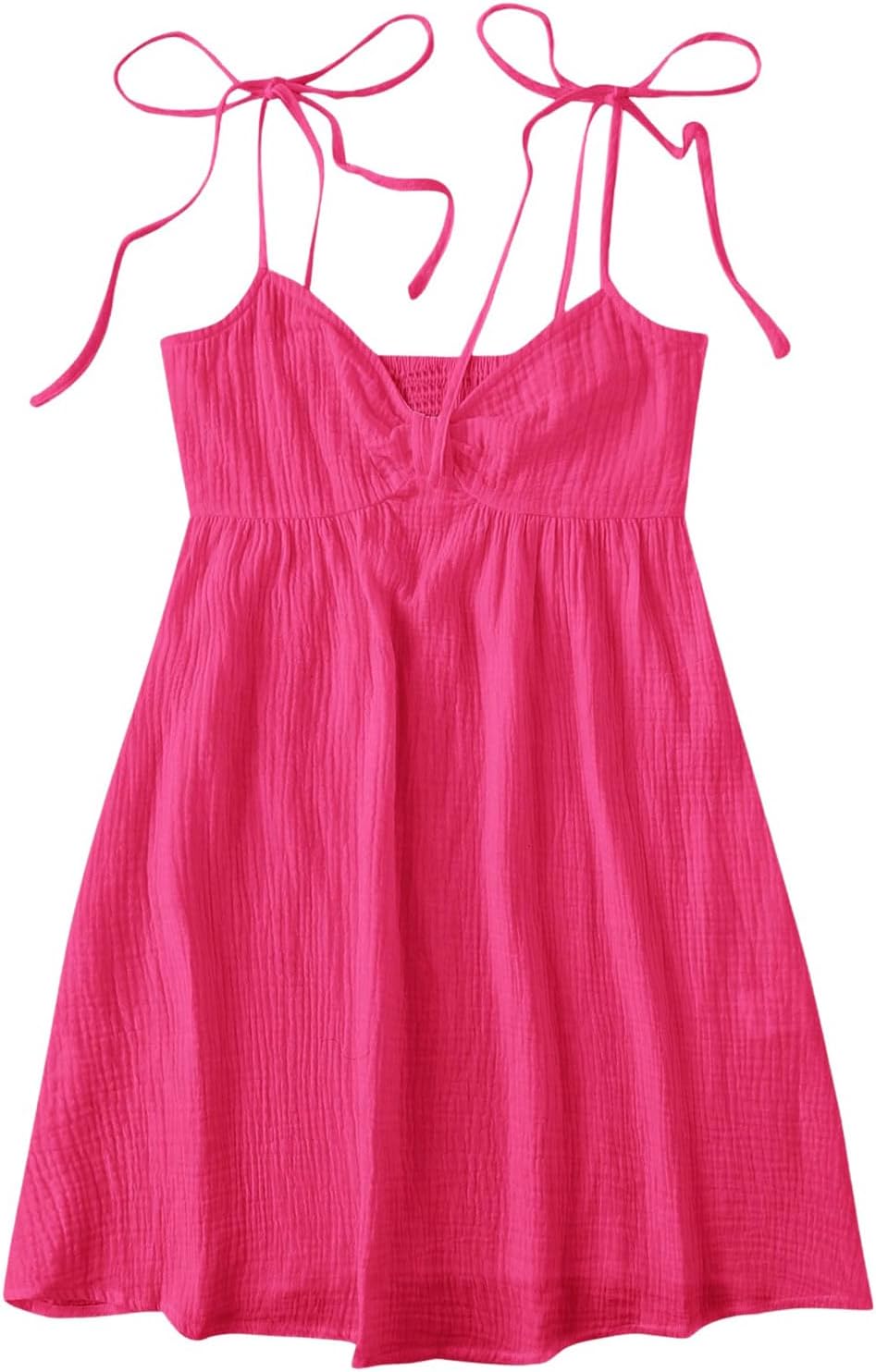 SOLY HUX Women's Summer Mini Sun Dress Cami Tie Shoulder Babydoll Dresses | A Line, Y2k, Cute, Casual, Babydoll Dresses